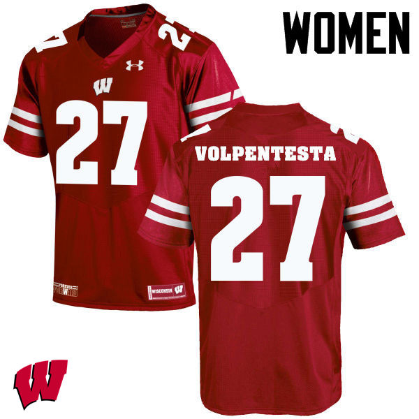 Wisconsin Badgers Women's #20 Cristian Volpentesta NCAA Under Armour Authentic Red College Stitched Football Jersey ES40P26RO